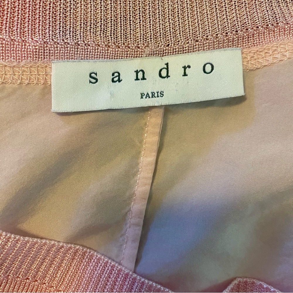 s a n d r o PARIS Light Pink Silk Top - Picture 7 of 10